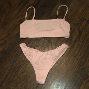 pink cheeky bikini set